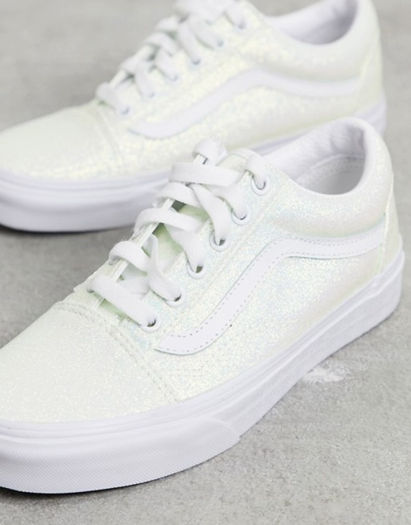 バンズ レディース スニーカー シューズ Vans Old Skool Uv Glitter Sneakers In White White Glitter 貨物輸送無料 号数釣り替え無料 バンズ レディース シューズ スニーカー White Glitter Klubwino Pl