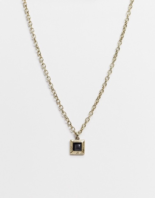 アイコンブランド メンズ 頸飾り チョーカー アクセ Icon Brand Square Stone Necklace In Gold Gold 送料無料 号交代無料 アイコンブランド メンズ アクセサリー ネックレス チョーカー Gold Pasadenasportsnow Com