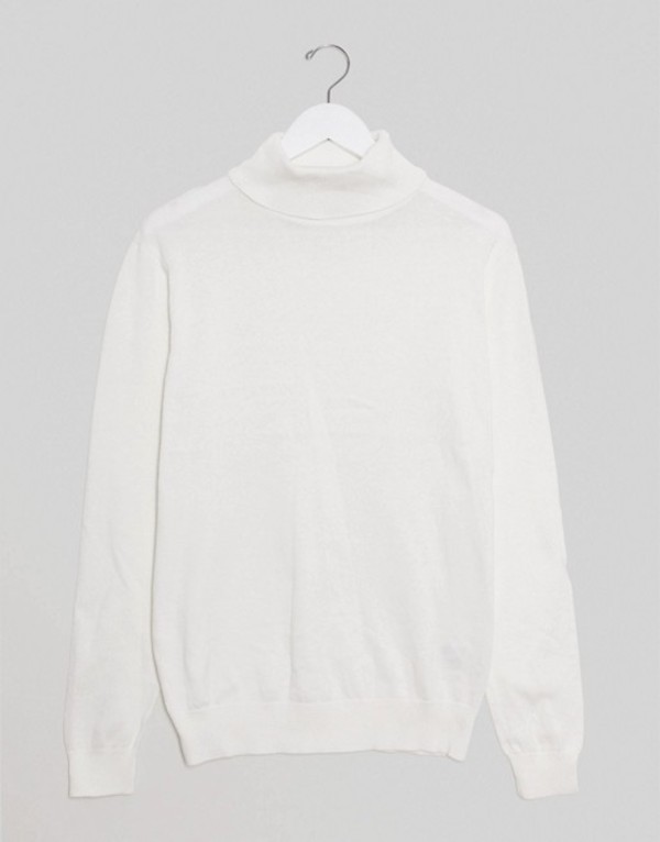 ブレーブ気魂 メンズ 編地 ジャージ アウター Brave Soul 100 Cotton Roll Neck Sweater In White White 貨物輸送無料 大きさかけ替える無料 ブレーブソウル メンズ アウター ニット セーター White Pasadenasportsnow Com