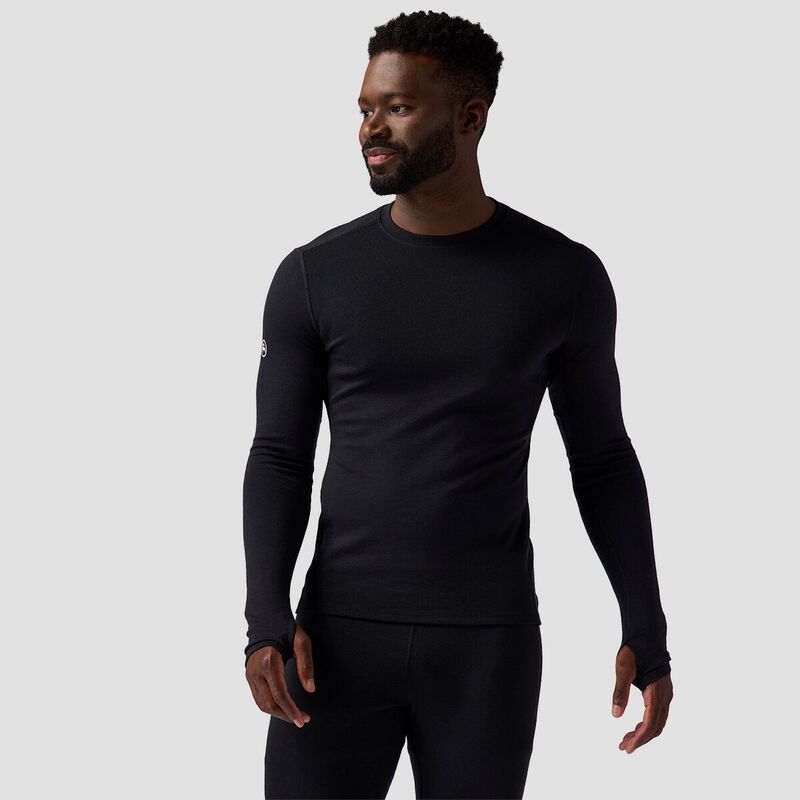 バックカントリー メンズ トップス Tシャツ Backcountry Cedars Merino Midweight Crew Baselayer Top - Men's Black ブラック｜ReVida 店