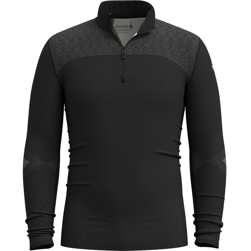 スマートウール メンズ トップス Tシャツ ニット Smartwool Intraknit Thermal Merino 1/4-Zip Base Layer Top - Men's Black/White ホワイト