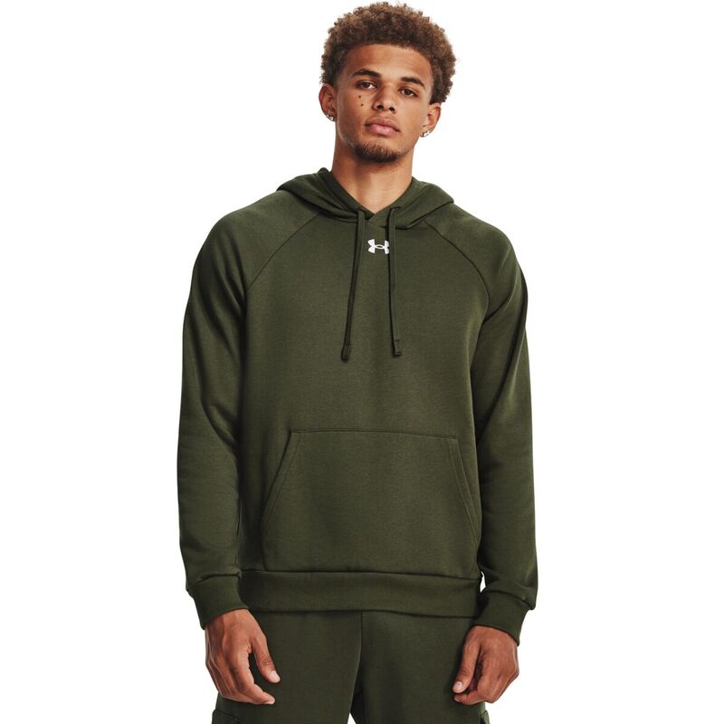 アンダーアーマー メンズ アウター パーカー・スウェット フリース パーカー Under Armour Rival Fleece Hoodie - Men's Marine OD Green/White ホワイト