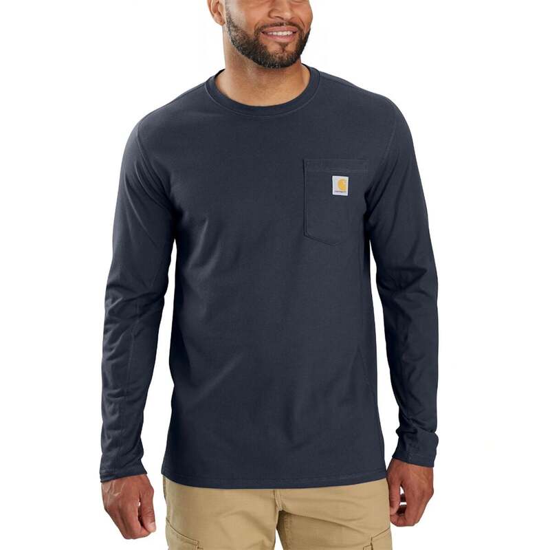 カーハート メンズ トップス Tシャツ リラックスフィット シャツ Carhartt Force Relaxed Fit MW LS Pocket T-Shirt - Men's Navy ネイビー