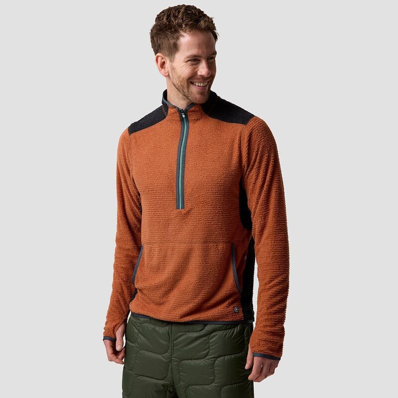 バックカントリー メンズ アウター ジャケット・ブルゾン フリース Backcountry Highliner PrimaLoft Air-Perm Fleece 1/4-Zip - Men's Sierra/Black ブラック|ReVida 店