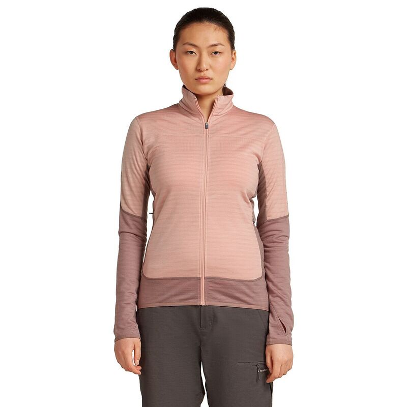 アイスブレーカー レディース アウター ジャケット・ブルゾン フリース ジャケット Icebreaker Merino Blend 300 RealFleece Descender Zip Jacket - Women's Summit/Blush/Cb ブラッシュ