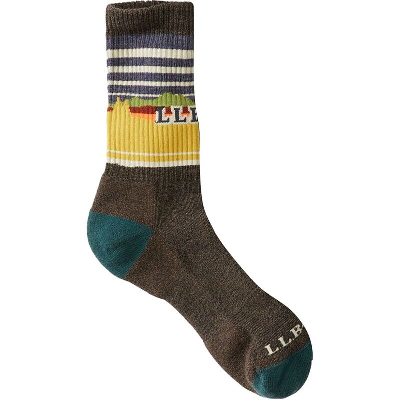 エルエルビーン メンズ アンダーウェア 靴下 L.L.Bean Katahdin Mountain Hiker Socks Hazelnut/Shadow Green グリーン｜ReVida 店