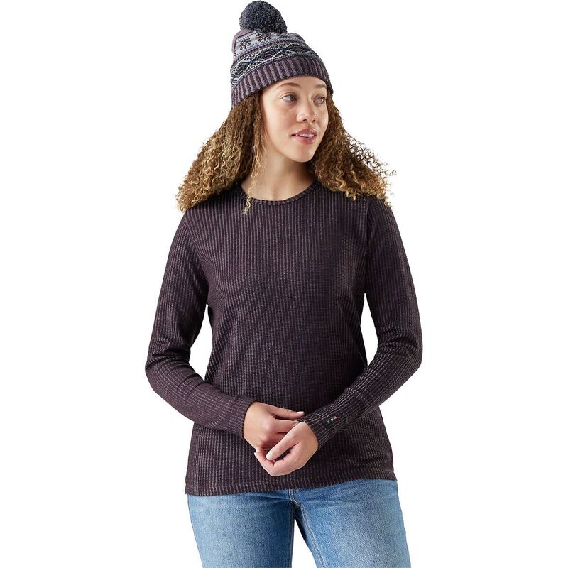 スマートウール レディース トップス Tシャツ Smartwool Thermal Merino Rib Crew - Women's Mink/Chalk Violet Heather チョーク