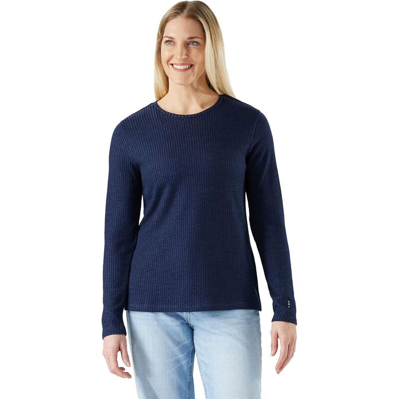 スマートウール レディース トップス Tシャツ Smartwool Thermal Merino Rib Crew - Women's Nightfall Blue/Deep Navy ネイビー