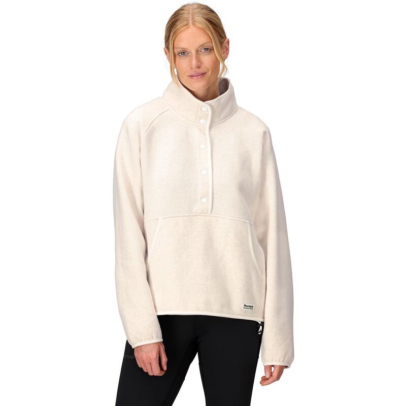 モルモット レディース アウター パーカー・スウェット Marmot Peak Cozy 1/2 Snap Pullover - Women\u0027s Pearl Heather パール