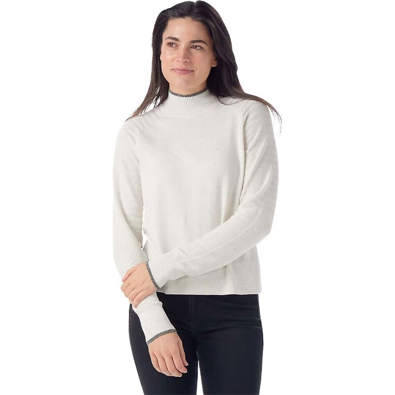 スマートウール レディース アウター ニット・セーター モックネック セーター Smartwool Edgewood Mock Neck Sweater - Women's Natural Donegal