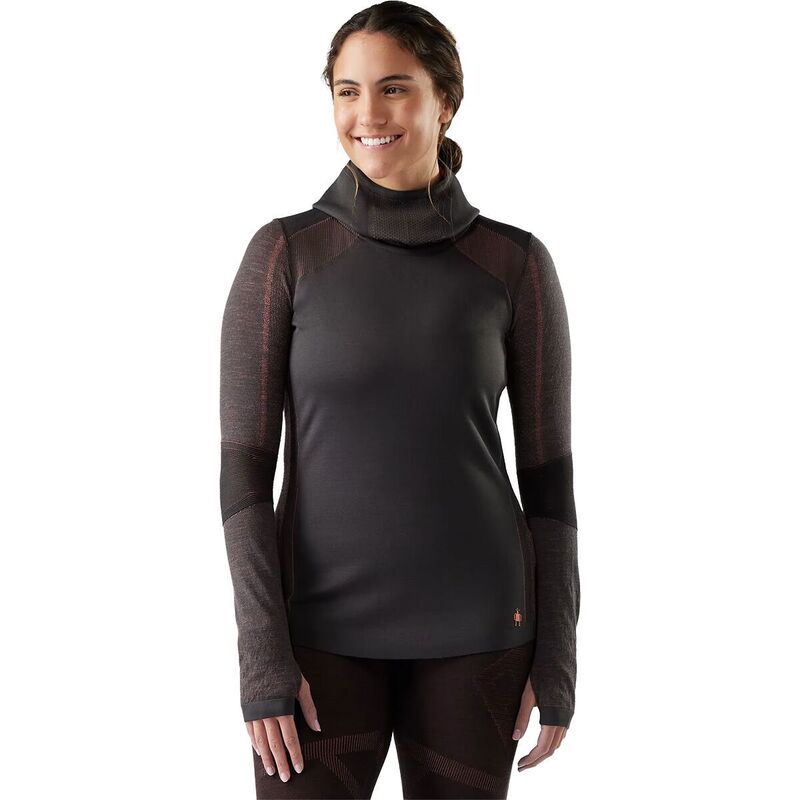 スマートウール レディース アウター パーカー・スウェット ニット パーカー Smartwool Intraknit Thermal Merino Baselayer Hoodie - Women's Charcoal/Coral Reef チャコール