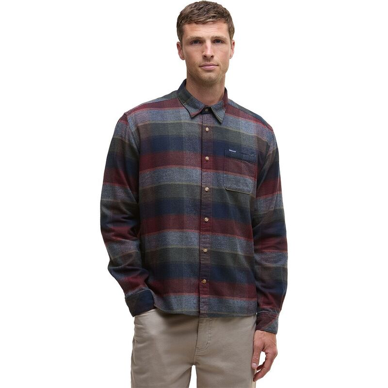 バブアー メンズ トップス シャツ Barbour Copswell Relaxed Checked Shirt - Men's Navy ネイビー｜ReVida 店