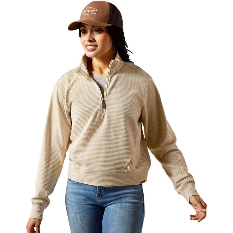 アリアト レディース アウター パーカー・スウェット Ariat High Noon 1/2-Zip Pullover - Women Oatmeal Heather ヘザー