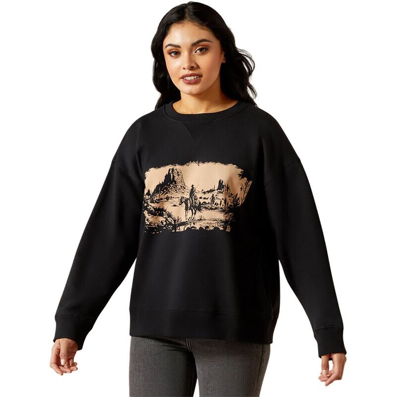 アリアト レディース アウター パーカー・スウェット スウェット シャツ Ariat Outlaw Oversized Sweatshirt - Women Black ブラック