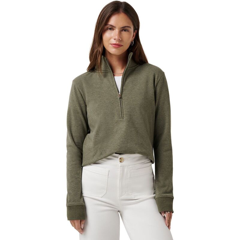 トラビスマヒュー レディース アウター パーカー・スウェット 流汗 プルオーバー TravisMathew Cloud 1/2-Zip Sweatshirt - Women\u0027s Heather Grape leaf ギョリュウモドキ