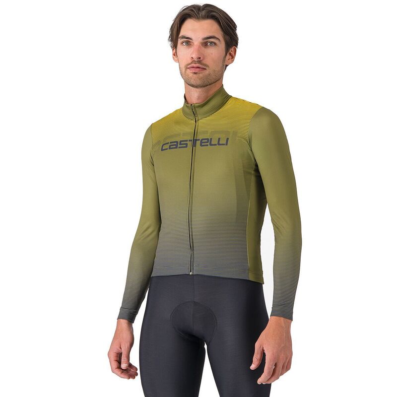 カステリ メンズ トップス Tシャツ ジャージー Castelli Apice Thermal Jersey - Men'sage/Twilight Blue/Mango Mojito ブルー