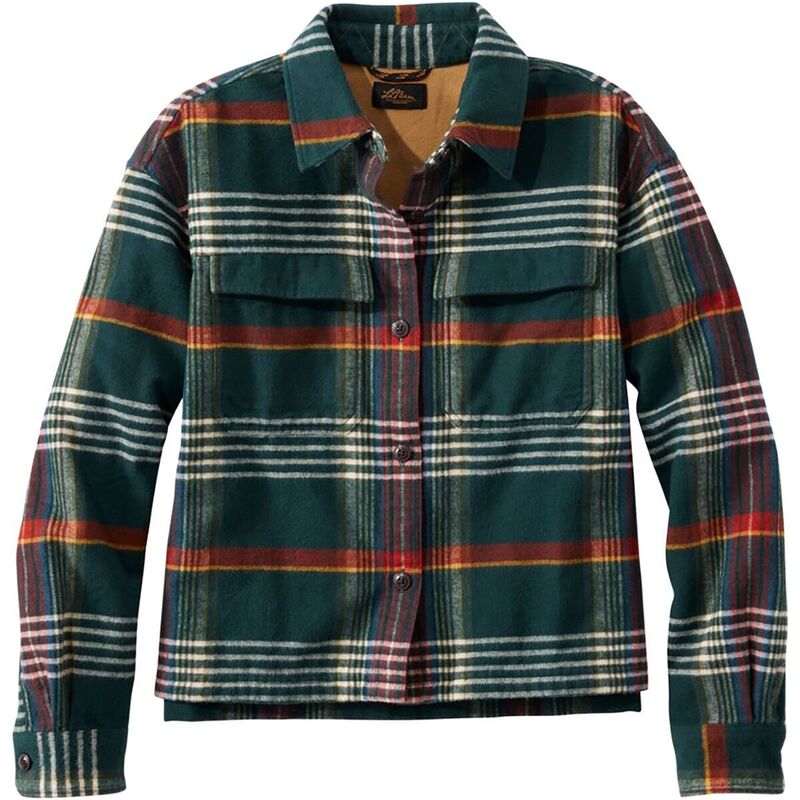 エルエルビーン レディース アウター ジャケット・ブルゾン シャツ L.L.Bean Signature 1933 Chamois Pattern Shirt Jacket - Women Deepest Green Plaid グリーン
