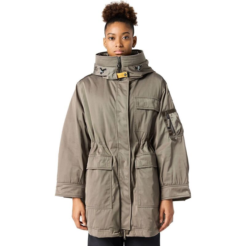 パラジャンパーズ レディース アウター ジャケット・ブルゾン ダウン Parajumpers Nettie Hoodedown Bomber - Women's Olive Grey グレー