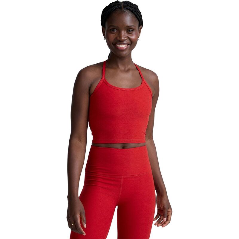 ビヨンドヨガ レディース トップス Tシャツ クロップド Beyond Yoga Spacedye Slim Racerback Cropped Tank Top - Women's Holly Red Heather ヘザー