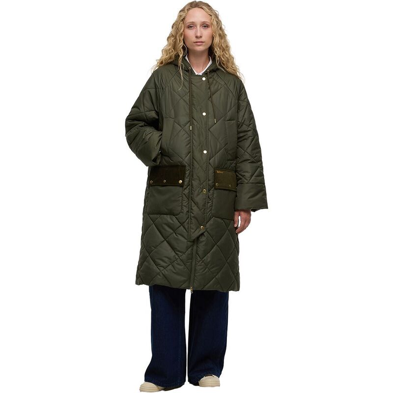 バブアー レディース アウター ジャケット・ブルゾン キルティング Barbour Braidley Quilted Jacket - Women's Olive/Ancientartan オリーブ|ReVida 店