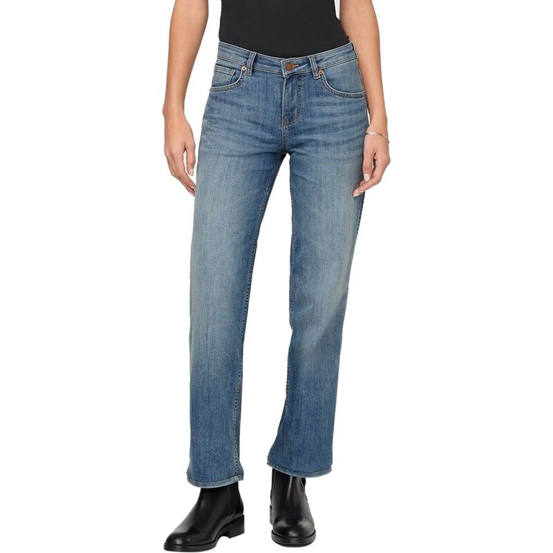 DU/ER レディース ボトムス カジュアルパンツ デニム DU/ER Performance Denimid Rise Straight Pant - Women's Blue Ash アッシュ｜ReVida 店