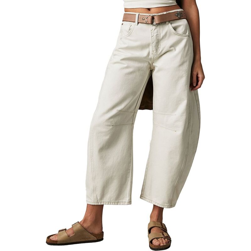 フリーピープル レディース ボトムス カジュアルパンツ Free People Good Luck Mid Rise Barrel Pant - Women's Milk