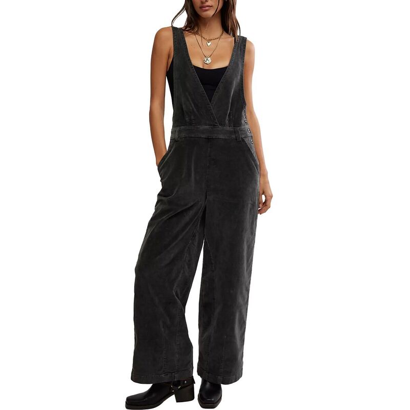 フリーピープル レディース ボトムス カジュアルパンツ オーバーオール Free People Mara Cord Overall - Women's Black ブラック