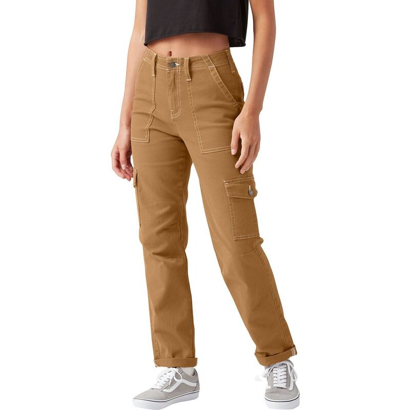 ディッキーズ レディース ボトムス カジュアルパンツ Dickies Cuffed Utility Pant - Women's Brown Duck ブラウン