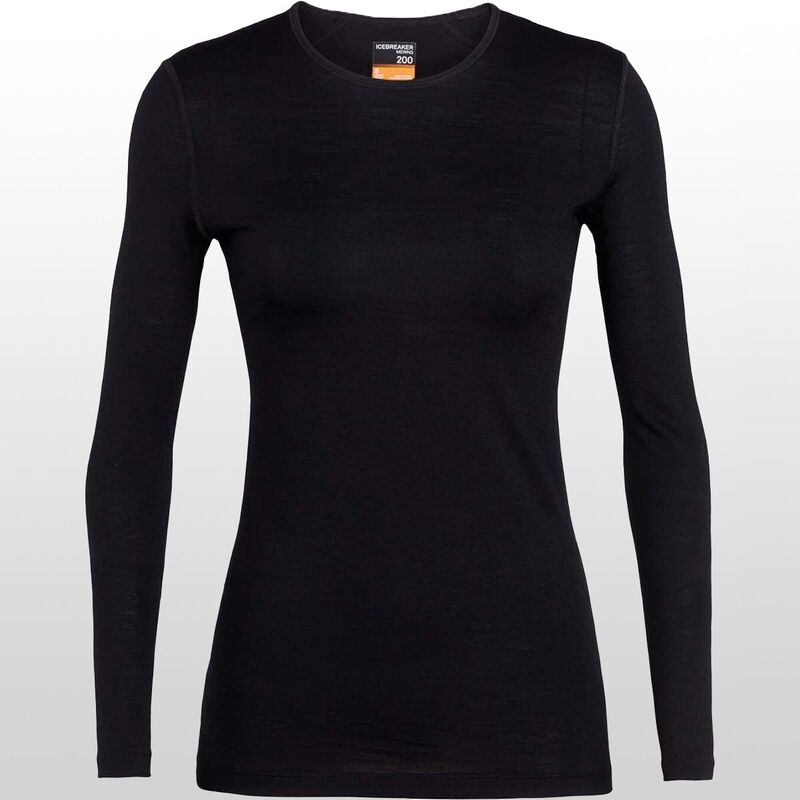アイスブレーカー レディース トップス Tシャツ Icebreaker 200 Oasis Long Sleeve Crewe - Women's Black ブラック