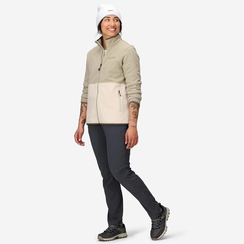 モルモット レディース アウター 上衣・上衣 フリース Marmot Rocklin Full Zip Fleece Jacket - Women\u0027shale Grey/Birch Bark 薄墨色 レディースファッション-コート・ジャケット