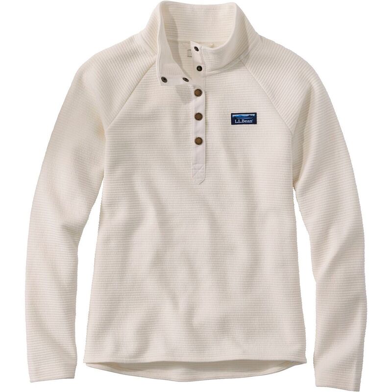 エルエルビーン レディース アウター パーカー・スウェット ニット L.L.Bean Lakewashedouble-Knit 1/4 Snapullover - Women'sea Salt|ReVida 店