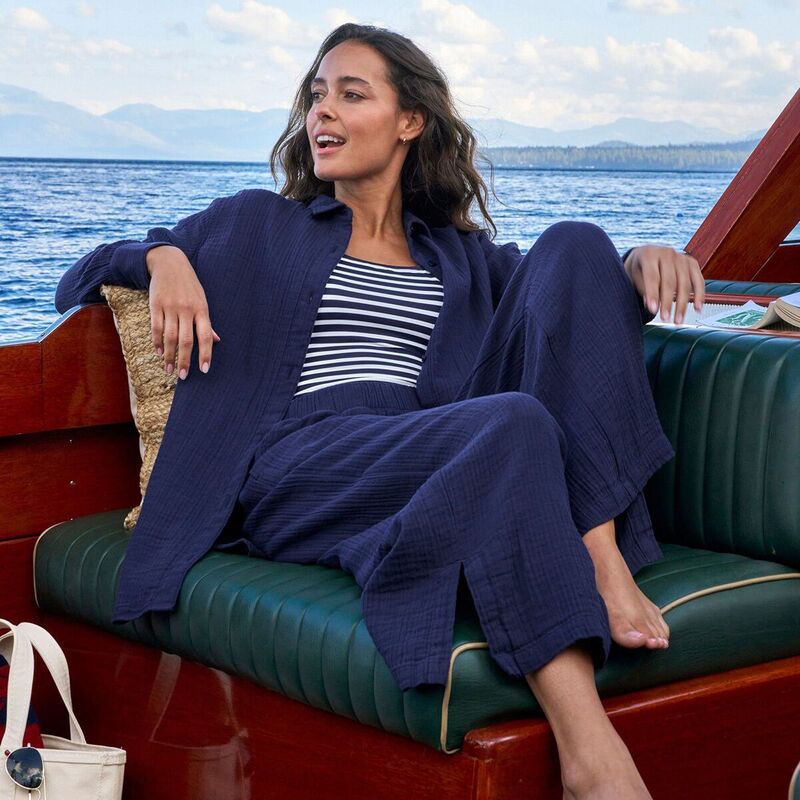 エルエルビーン レディース トップス 衣装 プルオーバー L.L.Bean Cloud Gauze Cover-Up Shirt - Women\u0027s Darkest Navy 米国海軍