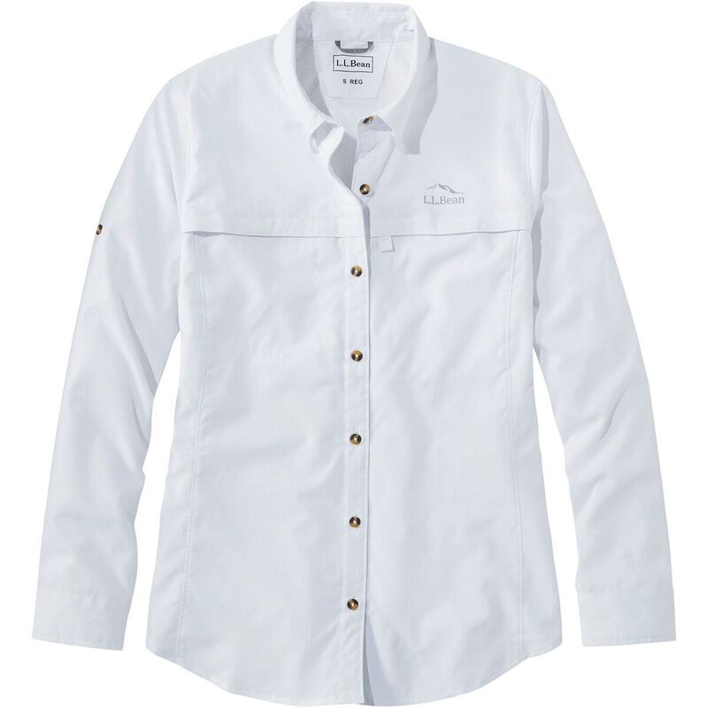 エルエルビーン レディース トップス Tシャツ 長袖 L.L.Bean Tropicwearegular Long-Sleeve Shirt - Women's White ホワイト|ReVida 店
