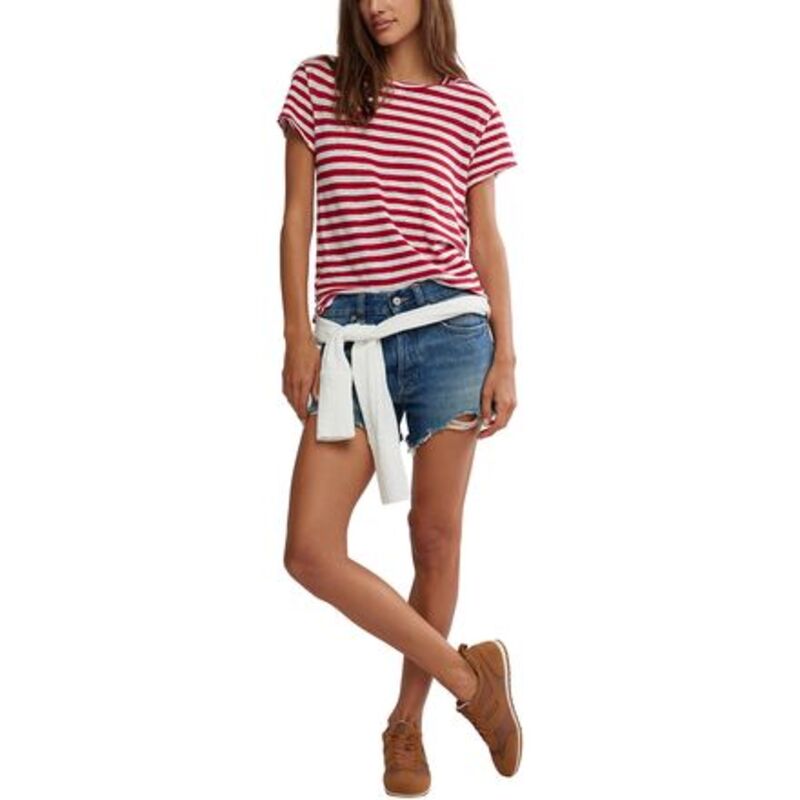 フリーピープル レディース トップス プルオーバー Free People Nora T-Shirt - Women\u0027s Red Combo 赤いこと