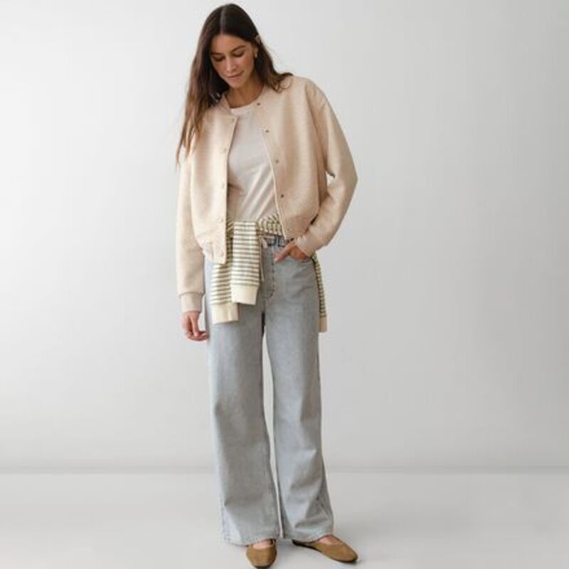 米国海兵隊員 座標軸 レディース アウター 上衣・上衣 Marine Layer Corbet Small Quilting Bomber - Women\u0027s Oatmeal Heather ギョリュウモドキ