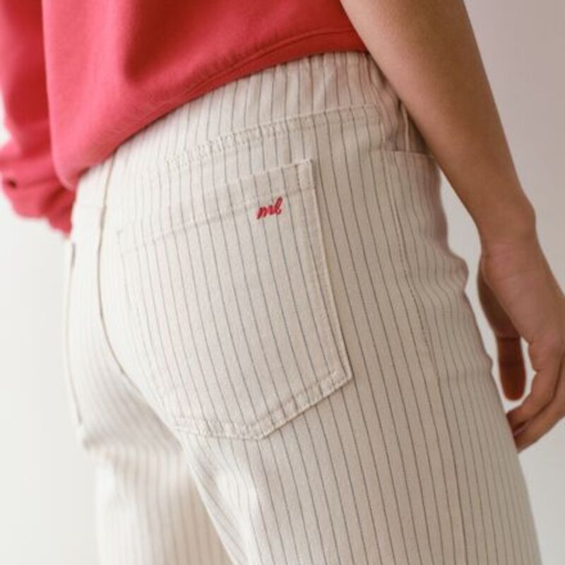 マリーン レイヤー レディース ボトムス カジュアルパンツ ワイドレッグ Marine Layer Drawstring Railroad Wide Leg Pant - Women's Ticking Stripe ストライプ