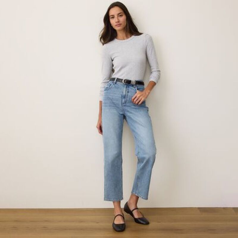 マリーン レイヤー レディース トップス Tシャツ 長袖 Marine Layer Lexi Rib Sun-In Long-Sleeve Crew Top - Women's Heather Grey グレー