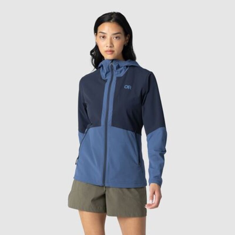 アウトドア問い合わせ レディース アウター 上衣・上衣 フーデッドジャケット Outdooresearch Ferrosi Hooded Jacket - Women\u0027skyline/Dark Navy 米国海軍 コート・ジャケット-レディースファッション