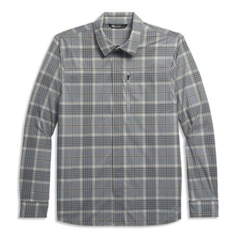 アウトドアリサーチ メンズ トップス シャツ 長袖 Outdooresearch Astroman Long-Sleeve Sun Shirt - Men's Light Pewter Plaid ピューター