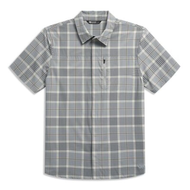 アウトドア問い合わせ メンズ トップス プルオーバー 半袖 Outdooresearch Astroman Short-Sleeve Sun Shirt - Men\u0027s Light Pewter Plaid ピューター