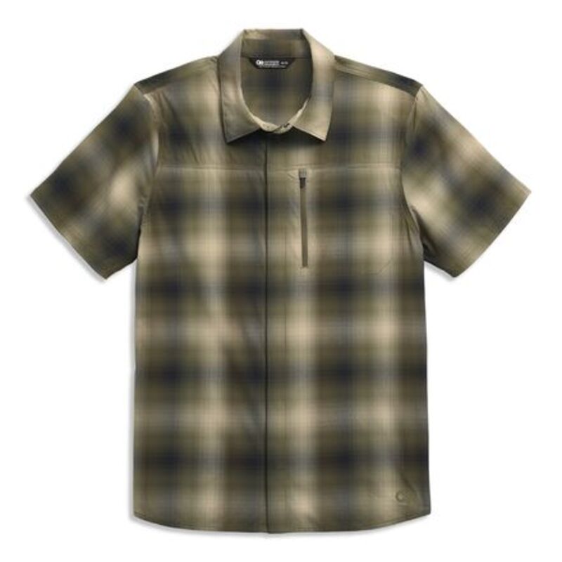 アウトドア問い合わせ メンズ トップス プルオーバー 半袖 Outdooresearch Astroman Short-Sleeve Sun Shirt - Men\u0027s Ranger Green Plaid 緑であること