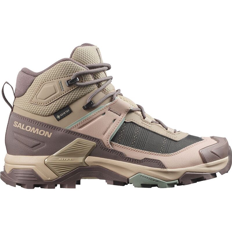 サロモン レディース シューズ ブーツ・レインブーツ Salomon X Ultra 5 Mid GTX Hiking Boot - Women's Iron/Desertan/Green Milieu グリーン|ReVida 店