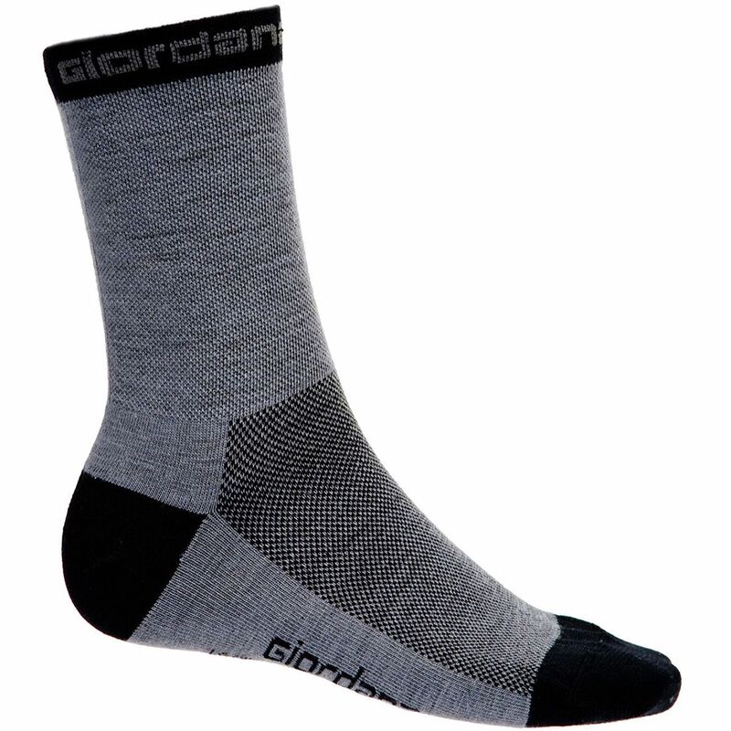 ジョルダーノ メンズ アンダーウェア 靴下 トール ウール Giordana Merino Wool Tall Socks Grey/Black ブラック