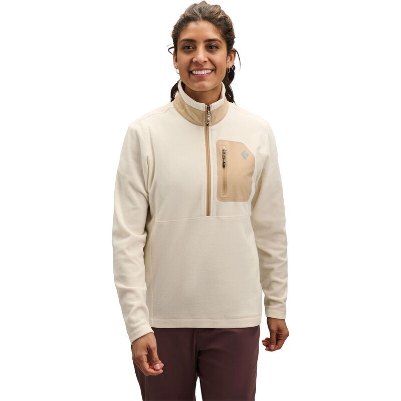 黒いこと金剛石 レディース アウター 上衣・上衣 フリース Black Diamond Rift 1/2-Zip Fleece Jacket - Women\u0027s Chalk/Khaki 車輪止め