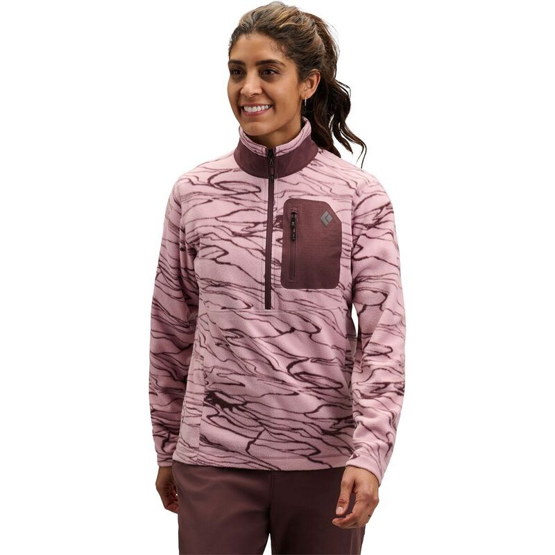 黒いこと金剛石 レディース アウター 上衣・上衣 フリース Black Diamond Rift 1/2-Zip Fleece Jacket - Women\u0027s Relief/Meadow Rose/Fig