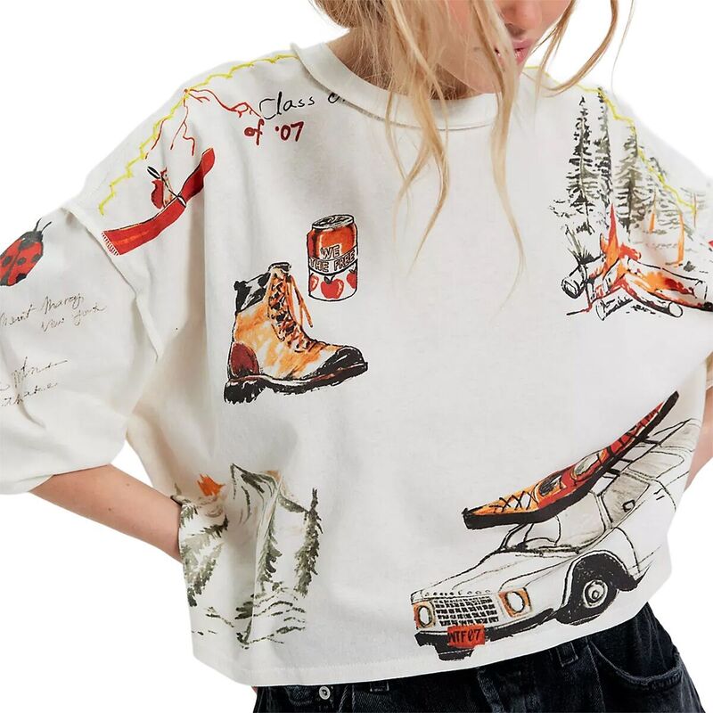 フリーピープル レディース トップス Tシャツ グラフィック Free People Mountain View Graphic T-Shirt - Women's Ivory Combo アイボリー|ReVida 店