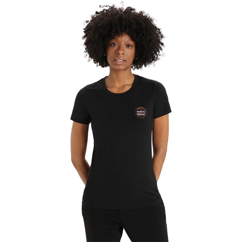 アイスブレーカー レディース トップス ティーシャツ 半袖 Icebreaker Tech Lite II Naturalpshort-Sleeve T-Shirt - Women\u0027s Black 黒いこと トップス-Tシャツ・カットソー-レディースファッション