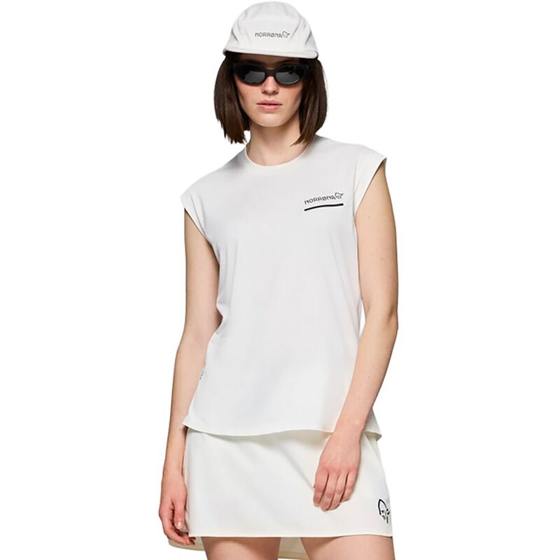 ノローナ レディース トップス Tシャツ ノースリーブ Norrona Senja Equaliser Sleeveless T-Shirt - Women'snowhite ホワイト