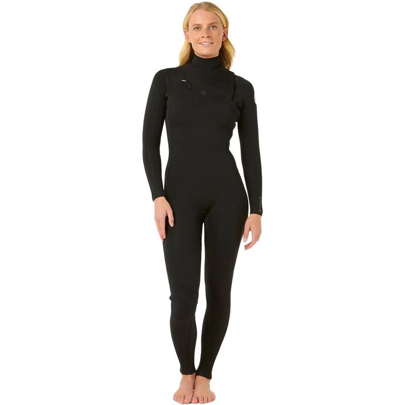 下唇長い巻き毛 レディース 水泳着 上下書き割り Rip Curl Dawn Patrol 4/3 Chest-Zip Full Wetsuit - Women\u0027s Black 黒いこと