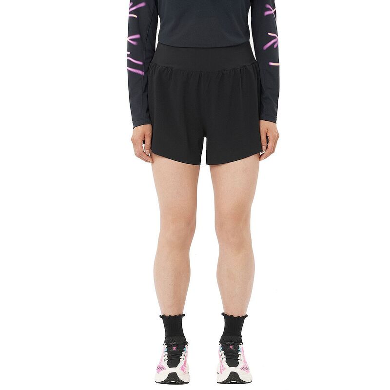 サロモン レディース ボトムス カジュアルパンツ Salomon Sense Aero Stow 4in Short - Women's Deep Black ブラック